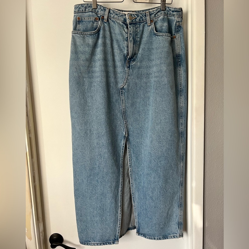 Mango full length denim skirt XL